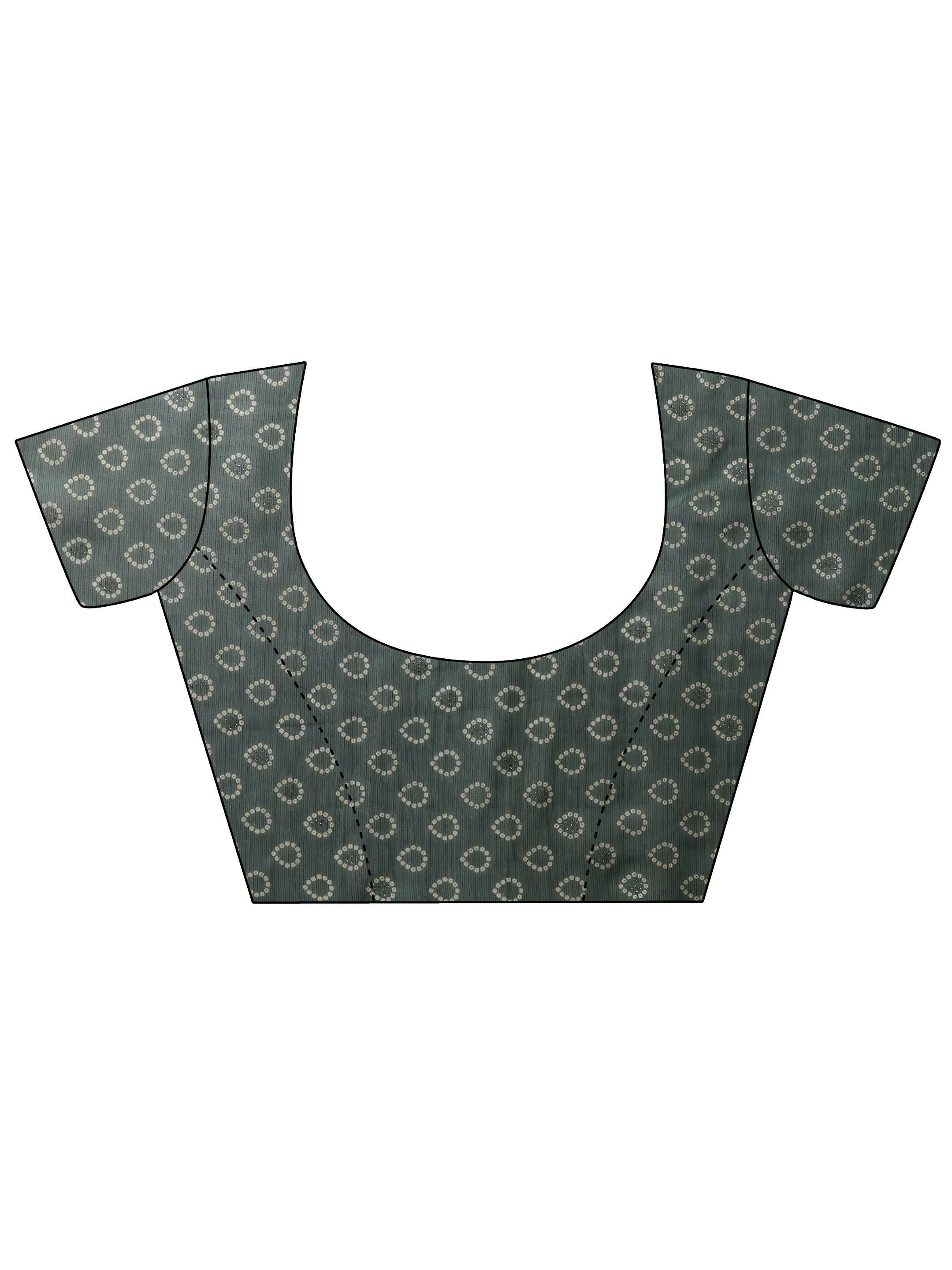 Green Bandhani Printed Chiffon Saree With Unstitched Blouse Piece